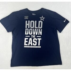 Nike Dallas Cowboys Blue Shirt 2XL 2016 NFC East Champions Hold Down the East